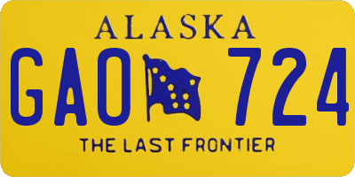 AK license plate GAO724
