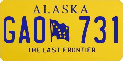 AK license plate GAO731