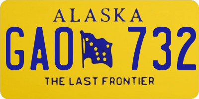 AK license plate GAO732