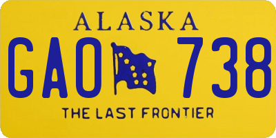 AK license plate GAO738