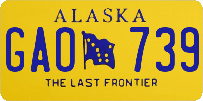 AK license plate GAO739