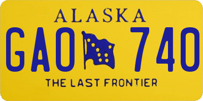 AK license plate GAO740