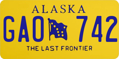 AK license plate GAO742