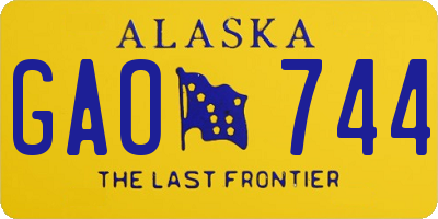 AK license plate GAO744