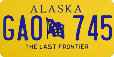 AK license plate GAO745