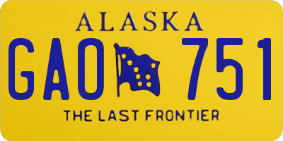 AK license plate GAO751