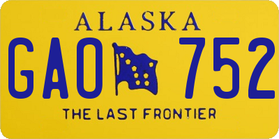 AK license plate GAO752