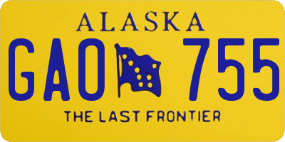 AK license plate GAO755