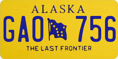 AK license plate GAO756