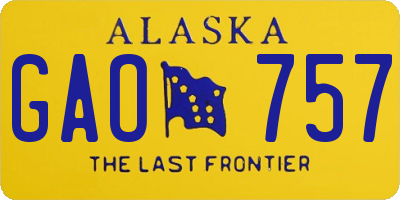 AK license plate GAO757