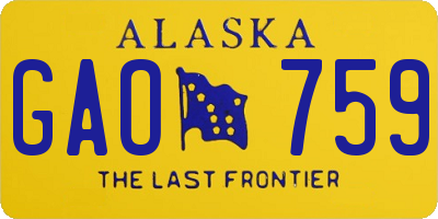AK license plate GAO759