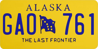 AK license plate GAO761