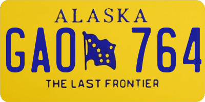 AK license plate GAO764