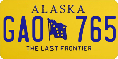 AK license plate GAO765