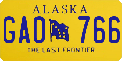 AK license plate GAO766