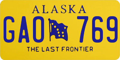 AK license plate GAO769