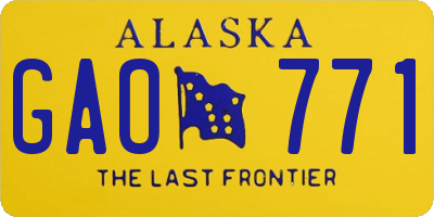 AK license plate GAO771
