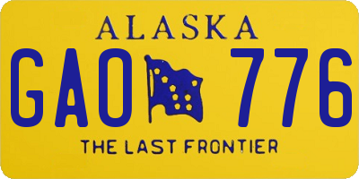 AK license plate GAO776
