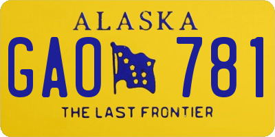 AK license plate GAO781