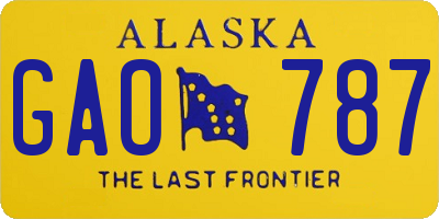 AK license plate GAO787