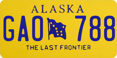 AK license plate GAO788