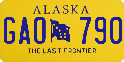 AK license plate GAO790