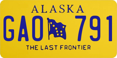 AK license plate GAO791