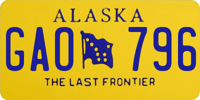 AK license plate GAO796