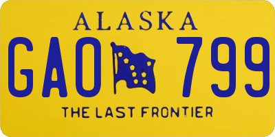 AK license plate GAO799