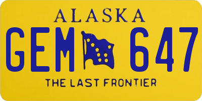 AK license plate GEM647