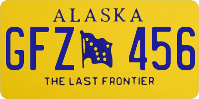 AK license plate GFZ456