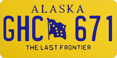 AK license plate GHC671