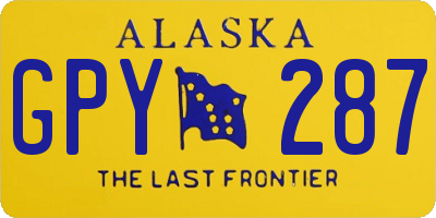 AK license plate GPY287