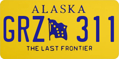 AK license plate GRZ311