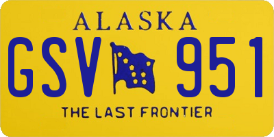 AK license plate GSV951