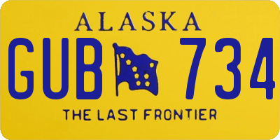 AK license plate GUB734