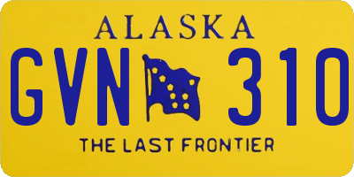 AK license plate GVN310