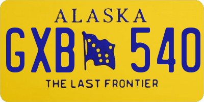AK license plate GXB540