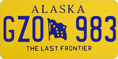 AK license plate GZO983