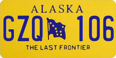 AK license plate GZQ106