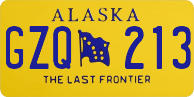 AK license plate GZQ213
