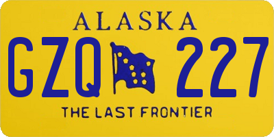 AK license plate GZQ227