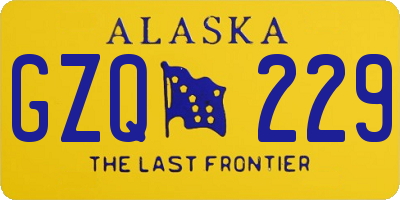AK license plate GZQ229