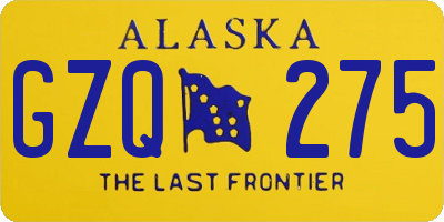 AK license plate GZQ275