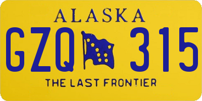 AK license plate GZQ315