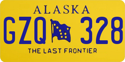AK license plate GZQ328