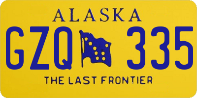 AK license plate GZQ335