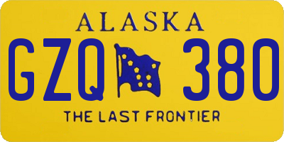AK license plate GZQ380