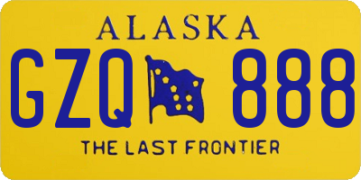 AK license plate GZQ888