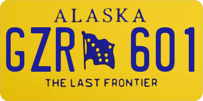AK license plate GZR601